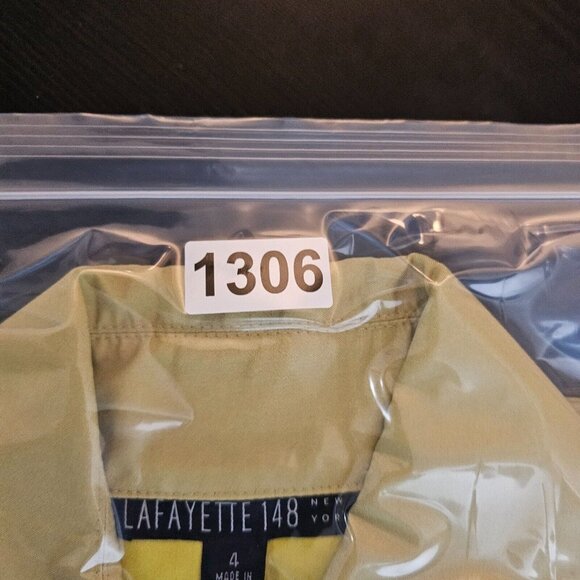 NWT Lafayette 148 Swing Jacket Womens 4 Pistachio Polished Lux Green Coat Zip - Picture 15 of 15
